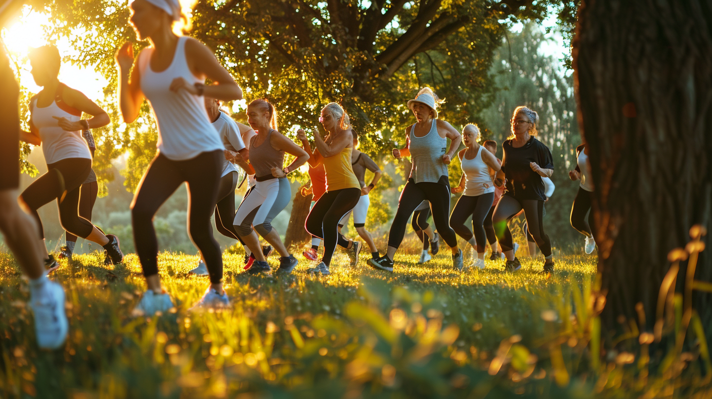 Група людей різного віку після тренування